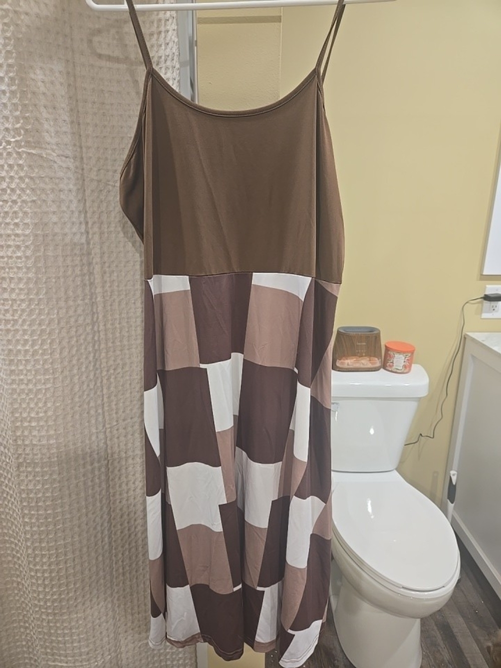 Y2K Style Going Out Dress Brown Colorblock Slip Dress With Brown Shrug 2000s